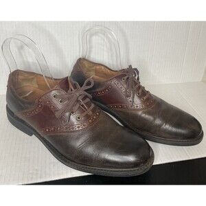 Johnston Murphy Shoes‎ Mens 8M Brown Oxfords Leather Sheepskin Waterproof Saddle